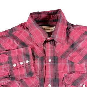 Bit & Bridle Western Style Pearl Snap Shirt Plaid Sz Large